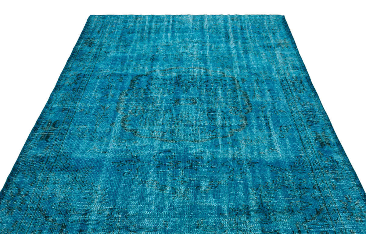 Turquoise  Over Dyed Vintage Rug 6&#39;0&#39;&#39; x 9&#39;3&#39;&#39; ft 184 x 282 cm