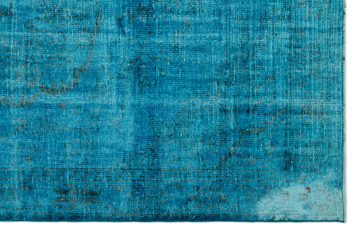 Turquoise  Over Dyed Vintage Rug 6&#39;0&#39;&#39; x 9&#39;3&#39;&#39; ft 184 x 282 cm