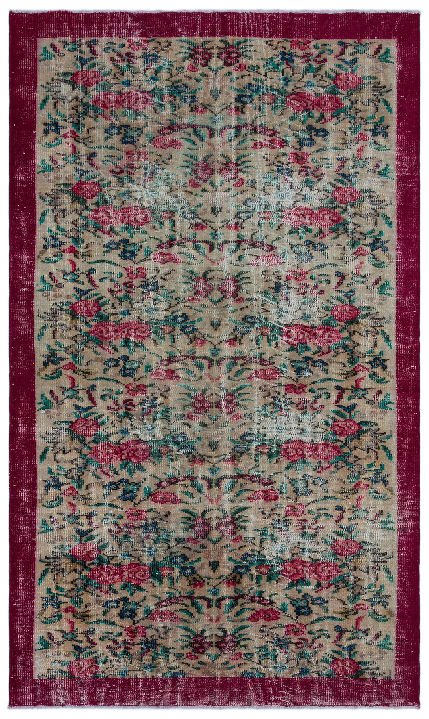 Retro Over Dyed Vintage Rug 4'11'' x 8'6'' ft 150 x 260 cm