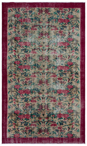 Retro Over Dyed Vintage Rug 4'11'' x 8'6'' ft 150 x 260 cm