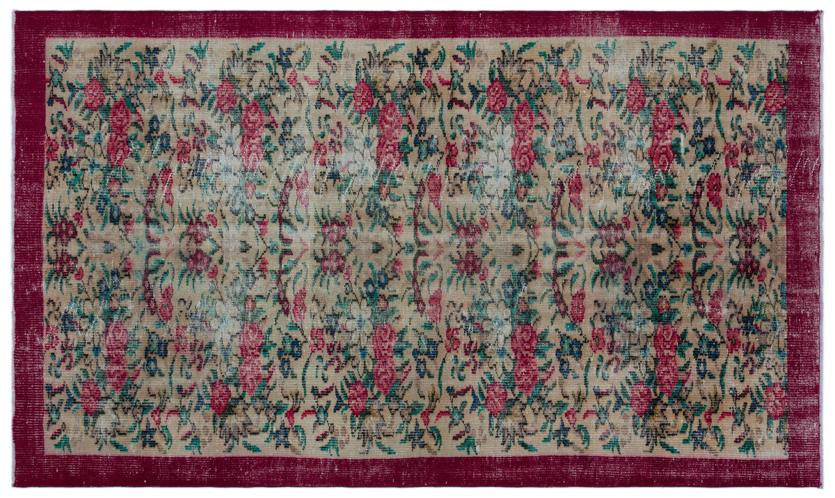Retro Over Dyed Vintage Rug 4&#39;11&#39;&#39; x 8&#39;6&#39;&#39; ft 150 x 260 cm