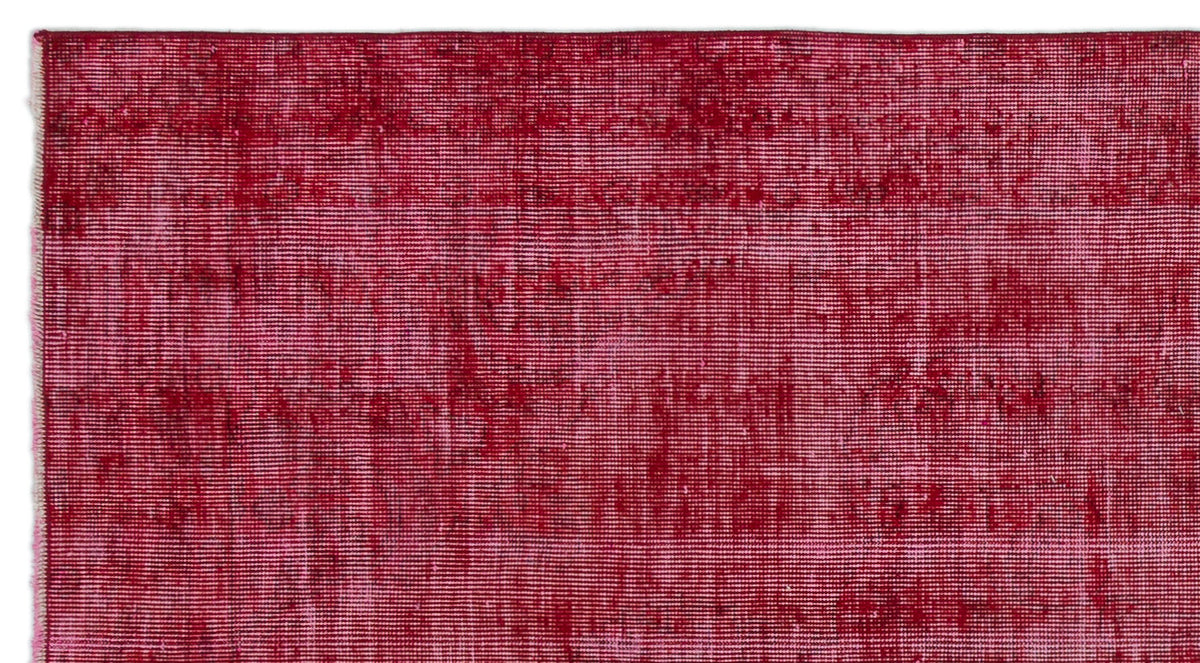 Red Over Dyed Vintage Rug 3&#39;8&#39;&#39; x 6&#39;10&#39;&#39; ft 112 x 208 cm