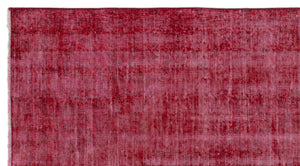 Red Over Dyed Vintage Rug 3'8'' x 6'10'' ft 112 x 208 cm