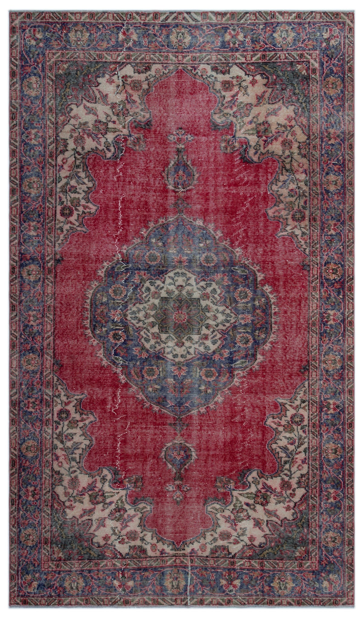 Naturel Over Dyed Vintage Rug 5&#39;5&#39;&#39; x 9&#39;3&#39;&#39; ft 165 x 283 cm
