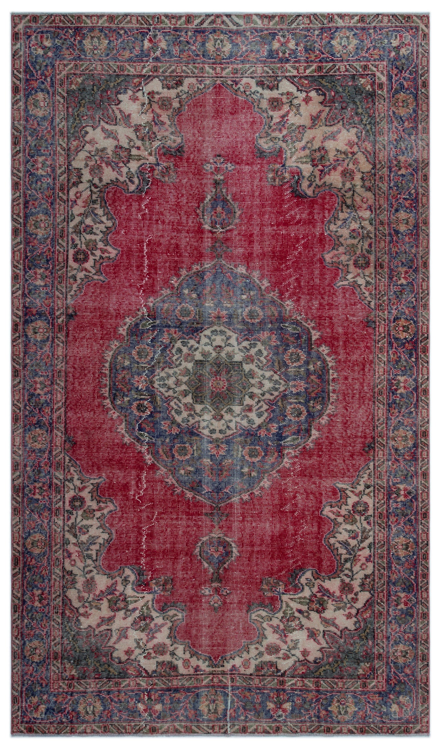 Naturel Over Dyed Vintage Rug 5'5'' x 9'3'' ft 165 x 283 cm