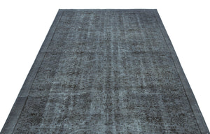 Gray Over Dyed Vintage Rug 5'7'' x 9'6'' ft 171 x 289 cm