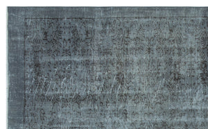 Gray Over Dyed Vintage Rug 5'7'' x 9'6'' ft 171 x 289 cm
