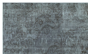 Gray Over Dyed Vintage Rug 5'9'' x 9'1'' ft 174 x 278 cm