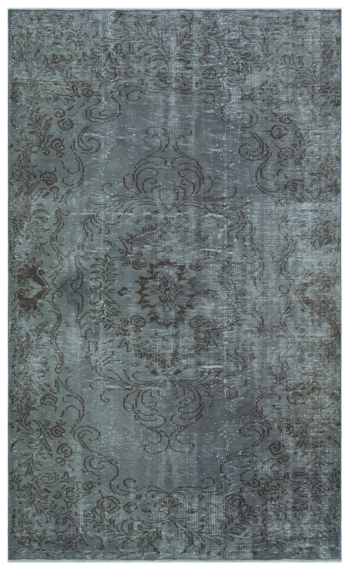 Gray Over Dyed Vintage Rug 5&#39;9&#39;&#39; x 9&#39;1&#39;&#39; ft 174 x 278 cm