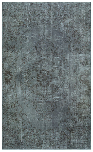 Gray Over Dyed Vintage Rug 5'9'' x 9'1'' ft 174 x 278 cm
