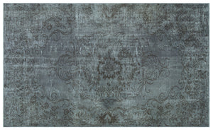 Gray Over Dyed Vintage Rug 5'9'' x 9'1'' ft 174 x 278 cm