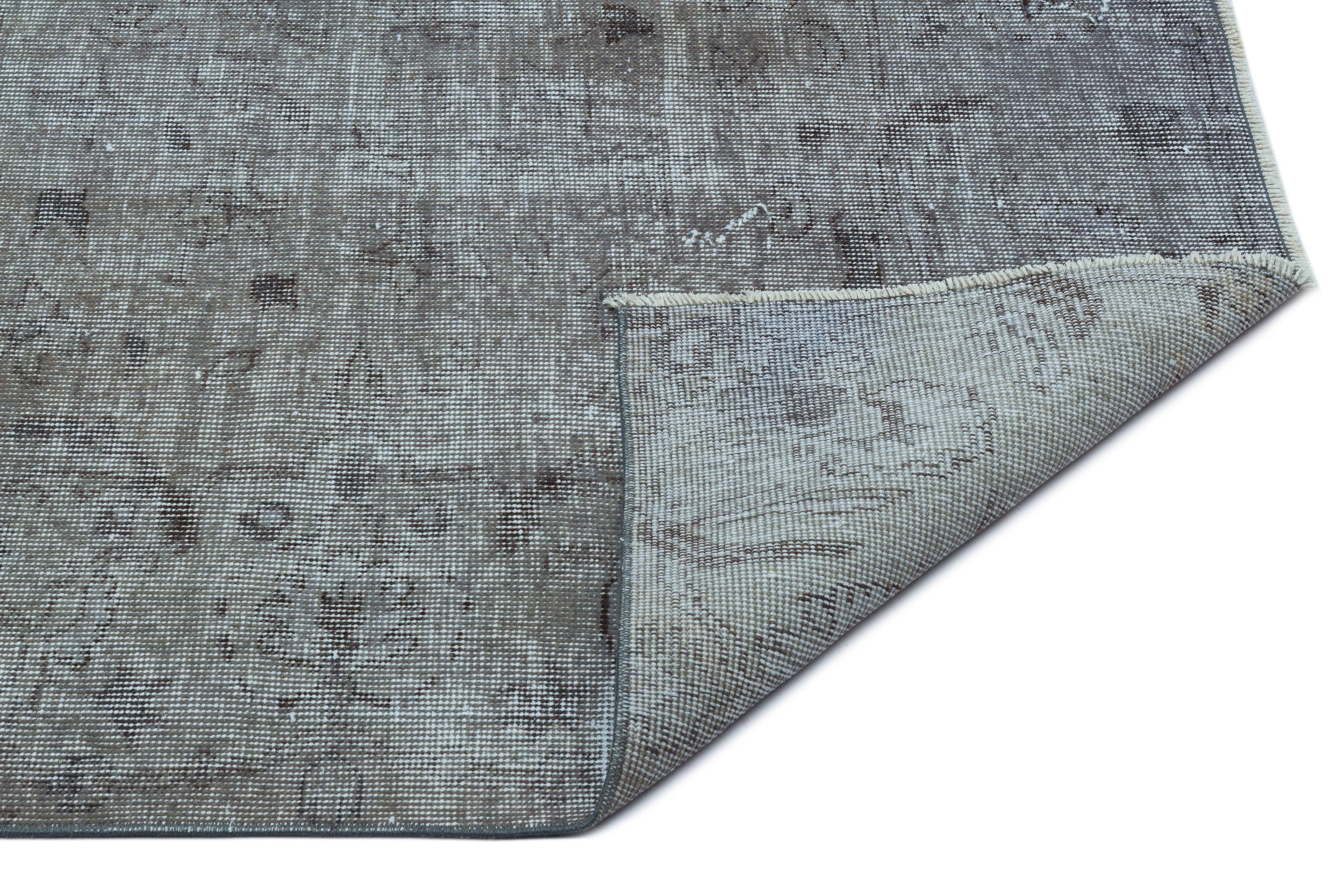 Gray Over Dyed Vintage Rug 5'7'' x 8'8'' ft 169 x 263 cm