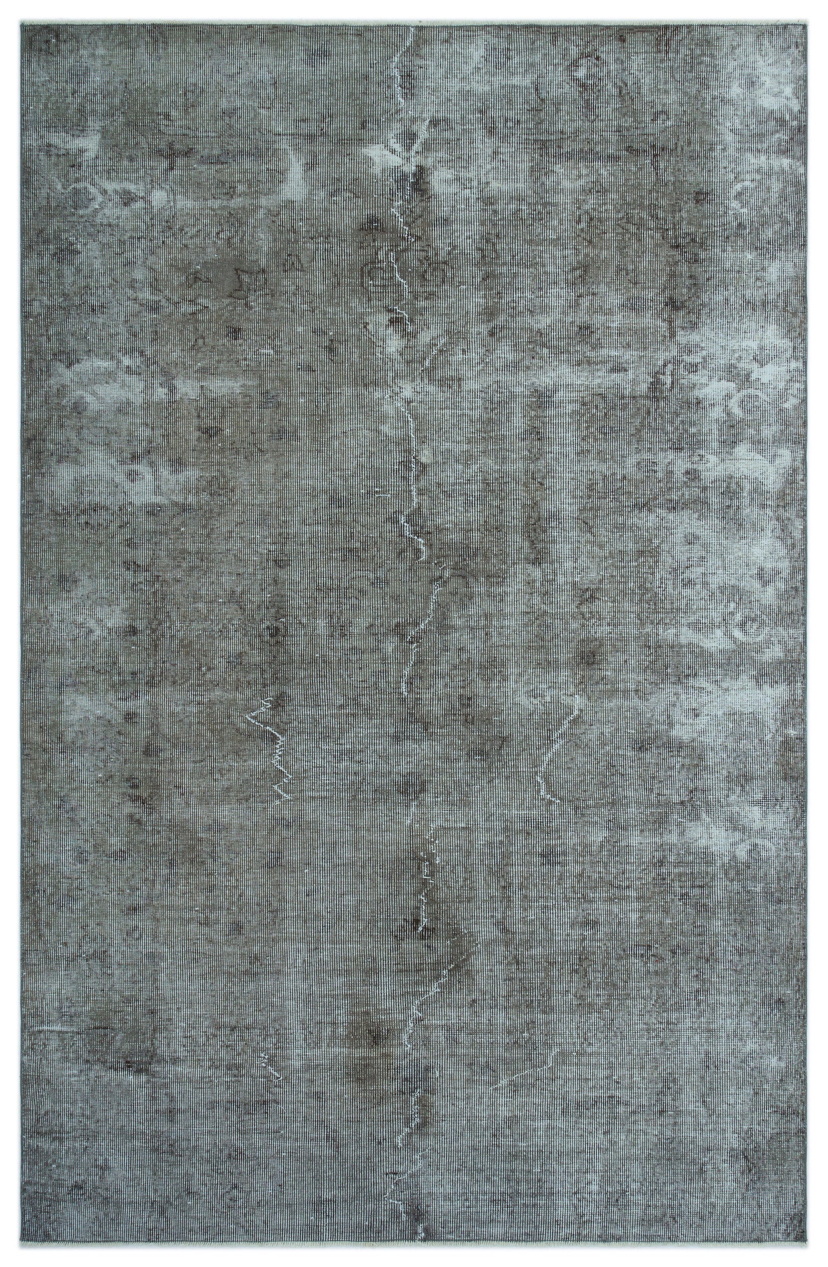 Gray Over Dyed Vintage Rug 5'7'' x 8'8'' ft 169 x 263 cm