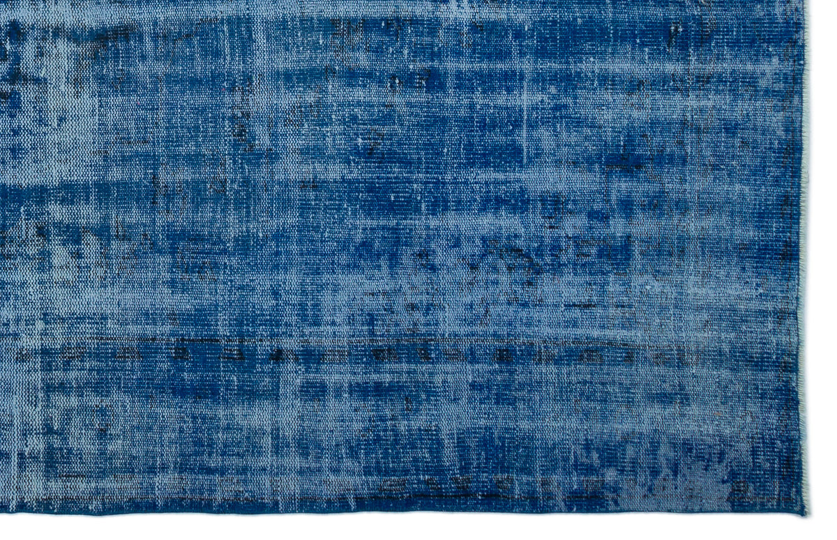 Blue Over Dyed Vintage Rug 5&#39;11&#39;&#39; x 9&#39;5&#39;&#39; ft 180 x 288 cm