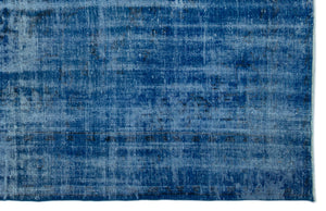 Blue Over Dyed Vintage Rug 5'11'' x 9'5'' ft 180 x 288 cm