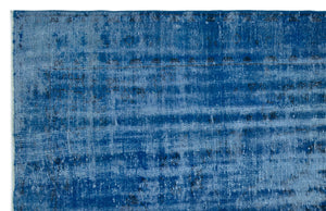 Blue Over Dyed Vintage Rug 5'11'' x 9'5'' ft 180 x 288 cm