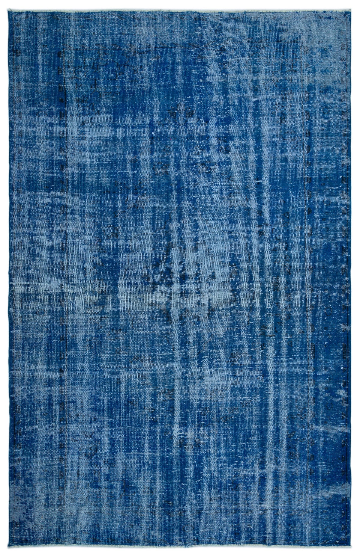 Blue Over Dyed Vintage Rug 5&#39;11&#39;&#39; x 9&#39;5&#39;&#39; ft 180 x 288 cm