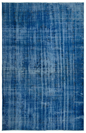 Blue Over Dyed Vintage Rug 5'11'' x 9'5'' ft 180 x 288 cm