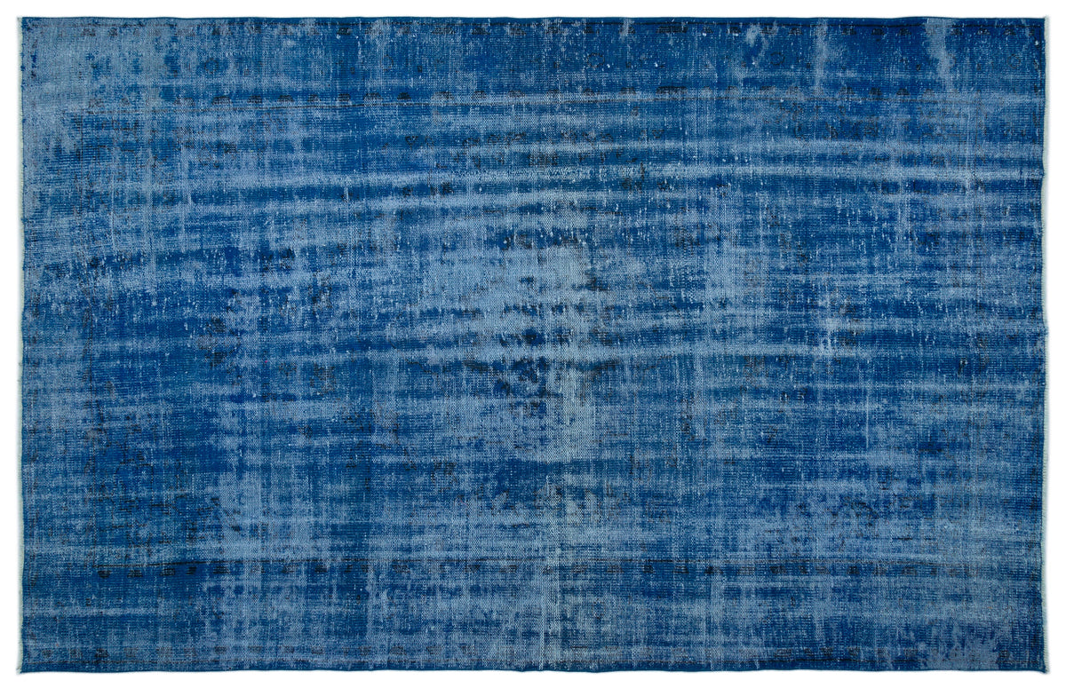 Blue Over Dyed Vintage Rug 5&#39;11&#39;&#39; x 9&#39;5&#39;&#39; ft 180 x 288 cm