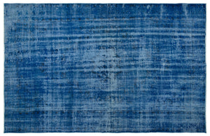 Blue Over Dyed Vintage Rug 5'11'' x 9'5'' ft 180 x 288 cm