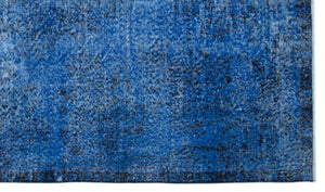 Blue Over Dyed Vintage Rug 5'3'' x 9'0'' ft 161 x 275 cm