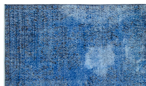 Blue Over Dyed Vintage Rug 5'3'' x 9'0'' ft 161 x 275 cm