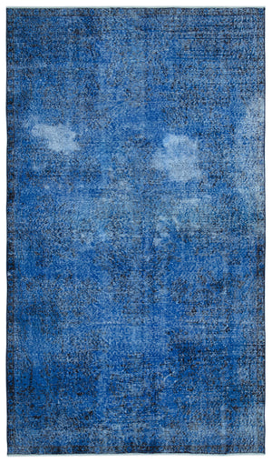 Blue Over Dyed Vintage Rug 5'3'' x 9'0'' ft 161 x 275 cm