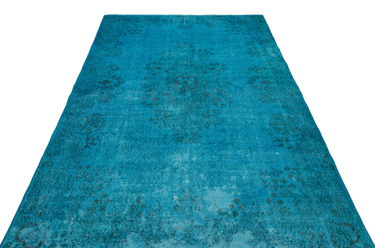 Turquoise  Over Dyed Vintage Rug 5&#39;7&#39;&#39; x 9&#39;5&#39;&#39; ft 170 x 288 cm