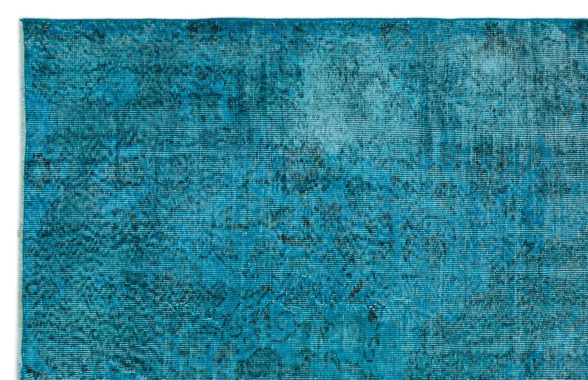 Turquoise  Over Dyed Vintage Rug 5&#39;10&#39;&#39; x 9&#39;1&#39;&#39; ft 177 x 277 cm
