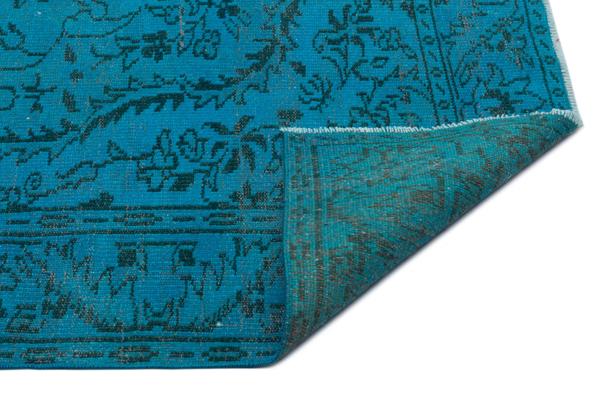 Turquoise  Over Dyed Vintage Rug 5&#39;10&#39;&#39; x 9&#39;1&#39;&#39; ft 179 x 278 cm