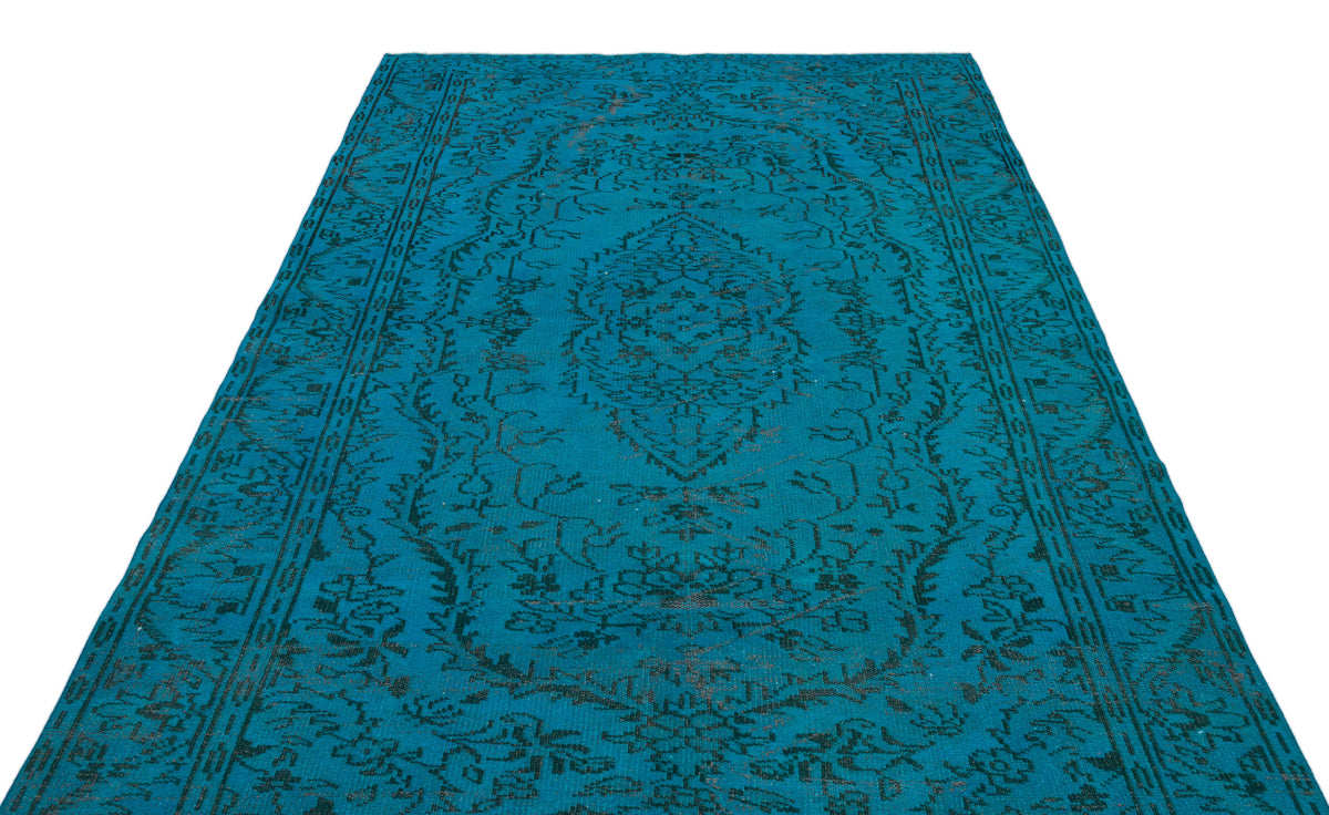 Turquoise  Over Dyed Vintage Rug 5&#39;10&#39;&#39; x 9&#39;1&#39;&#39; ft 179 x 278 cm