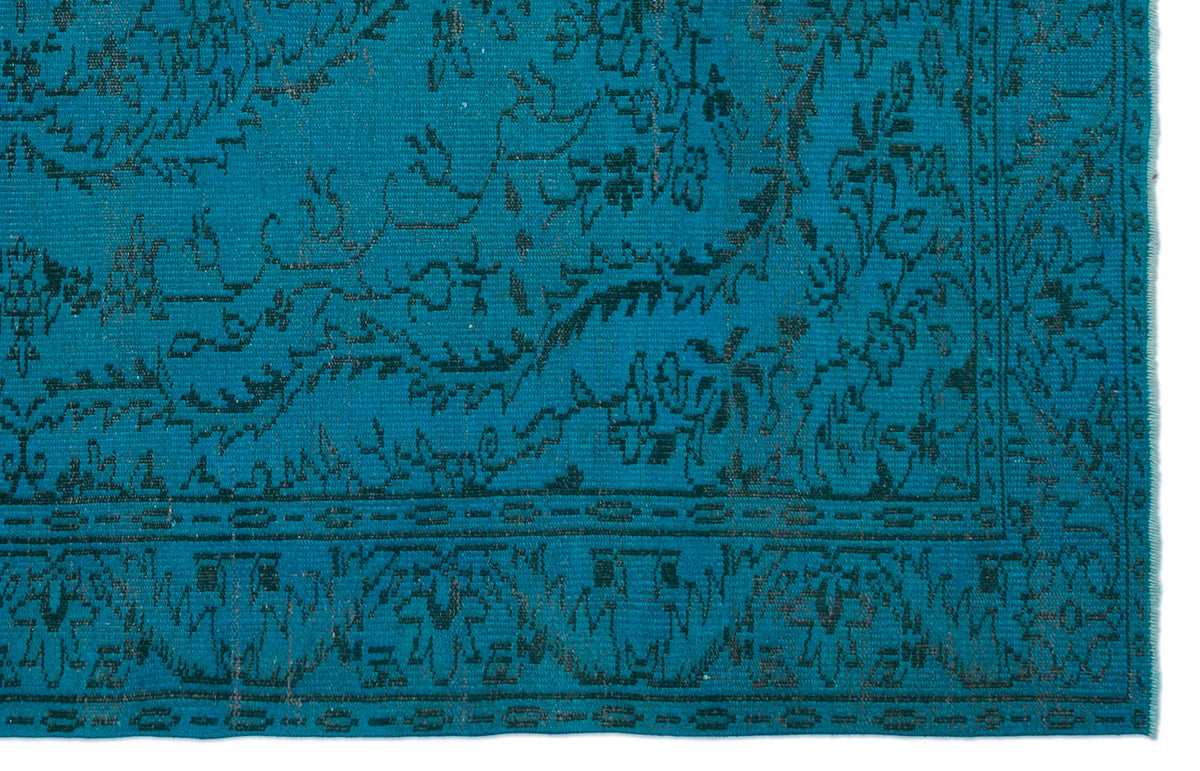 Turquoise  Over Dyed Vintage Rug 5&#39;10&#39;&#39; x 9&#39;1&#39;&#39; ft 179 x 278 cm
