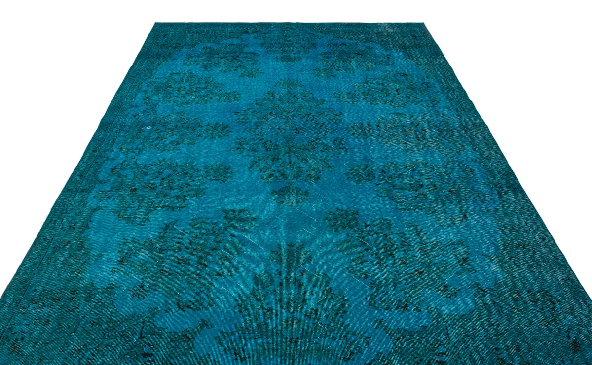 Turquoise  Over Dyed Vintage Rug 7&#39;2&#39;&#39; x 10&#39;11&#39;&#39; ft 218 x 333 cm