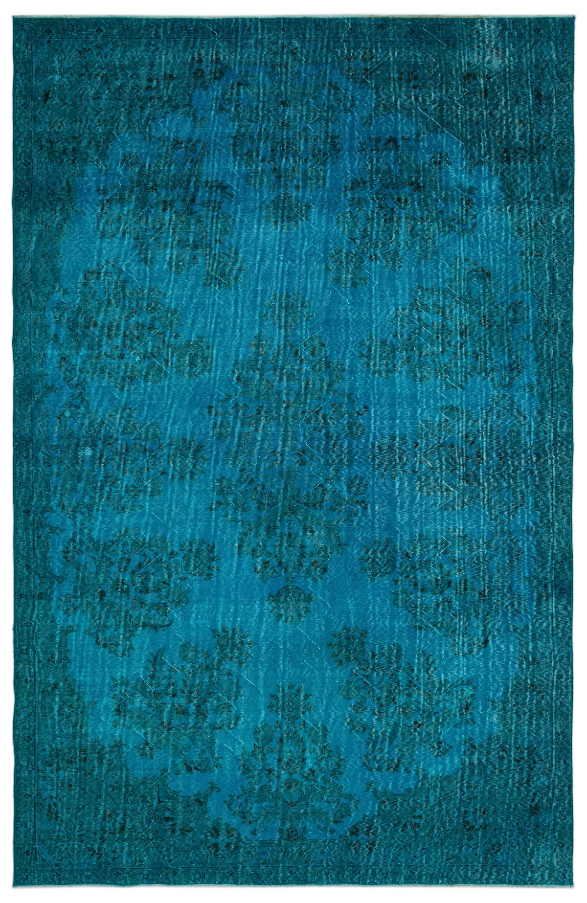 Turquoise  Over Dyed Vintage Rug 7&#39;2&#39;&#39; x 10&#39;11&#39;&#39; ft 218 x 333 cm