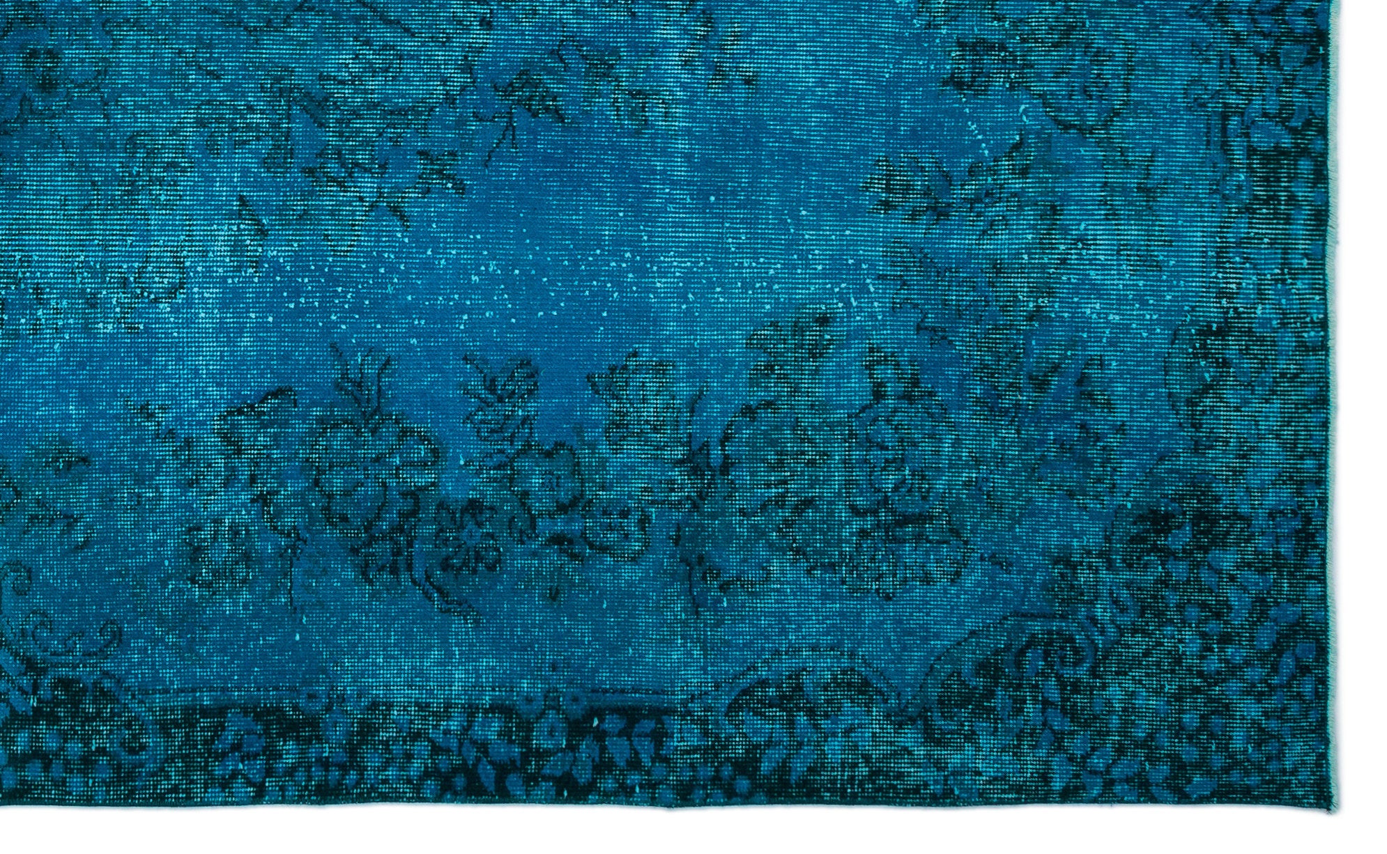 Turquoise  Over Dyed Vintage Rug 5'8'' x 9'4'' ft 172 x 284 cm
