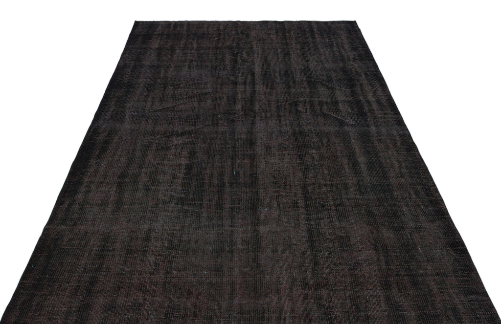 Black Over Dyed Vintage Rug 5'7'' x 9'5'' ft 170 x 286 cm