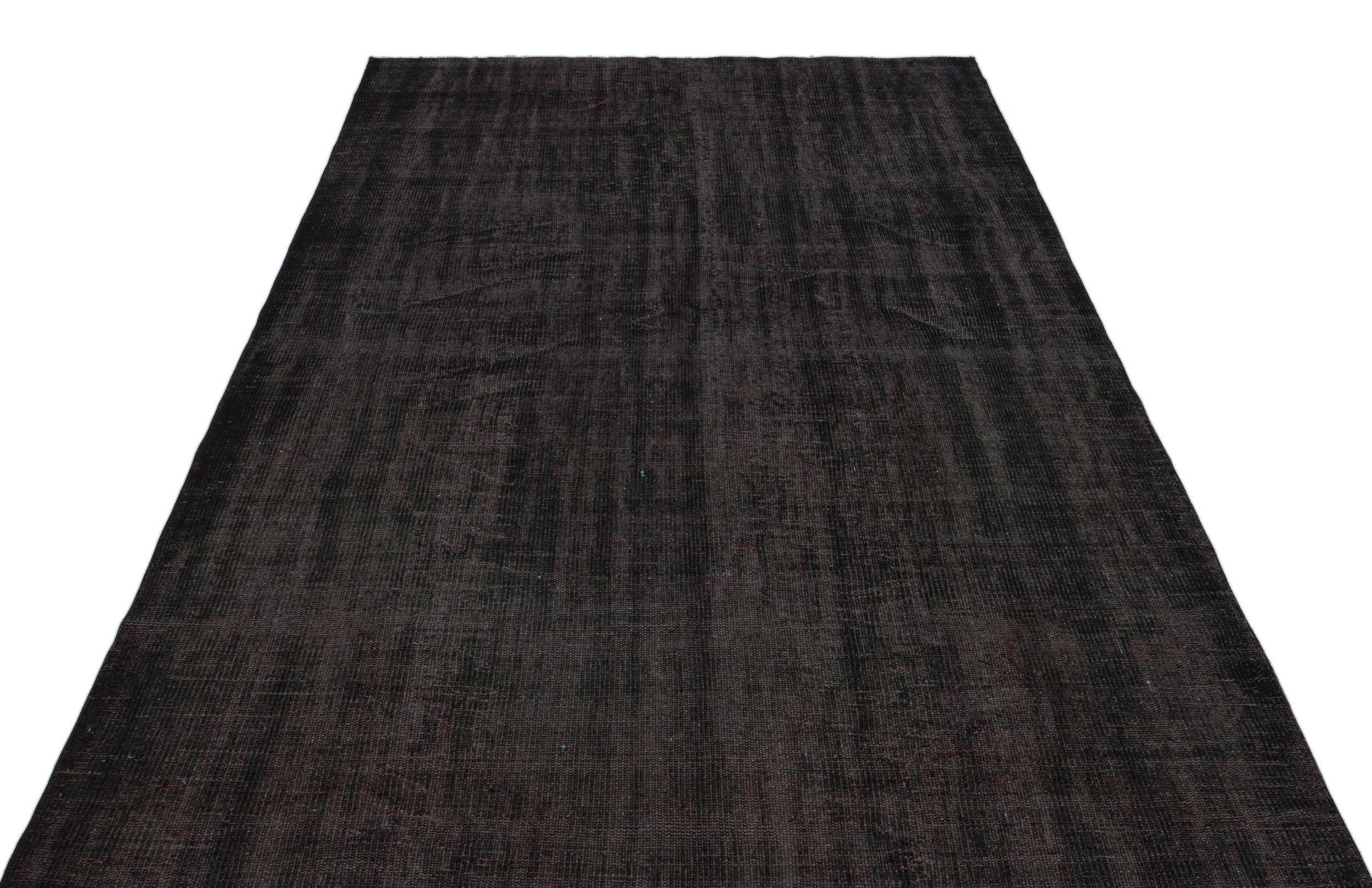 Black Over Dyed Vintage Rug 5'7'' x 9'5'' ft 170 x 286 cm