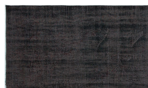 Black Over Dyed Vintage Rug 5'7'' x 9'5'' ft 170 x 286 cm