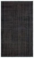 Black Over Dyed Vintage Rug 5'7'' x 9'5'' ft 170 x 286 cm