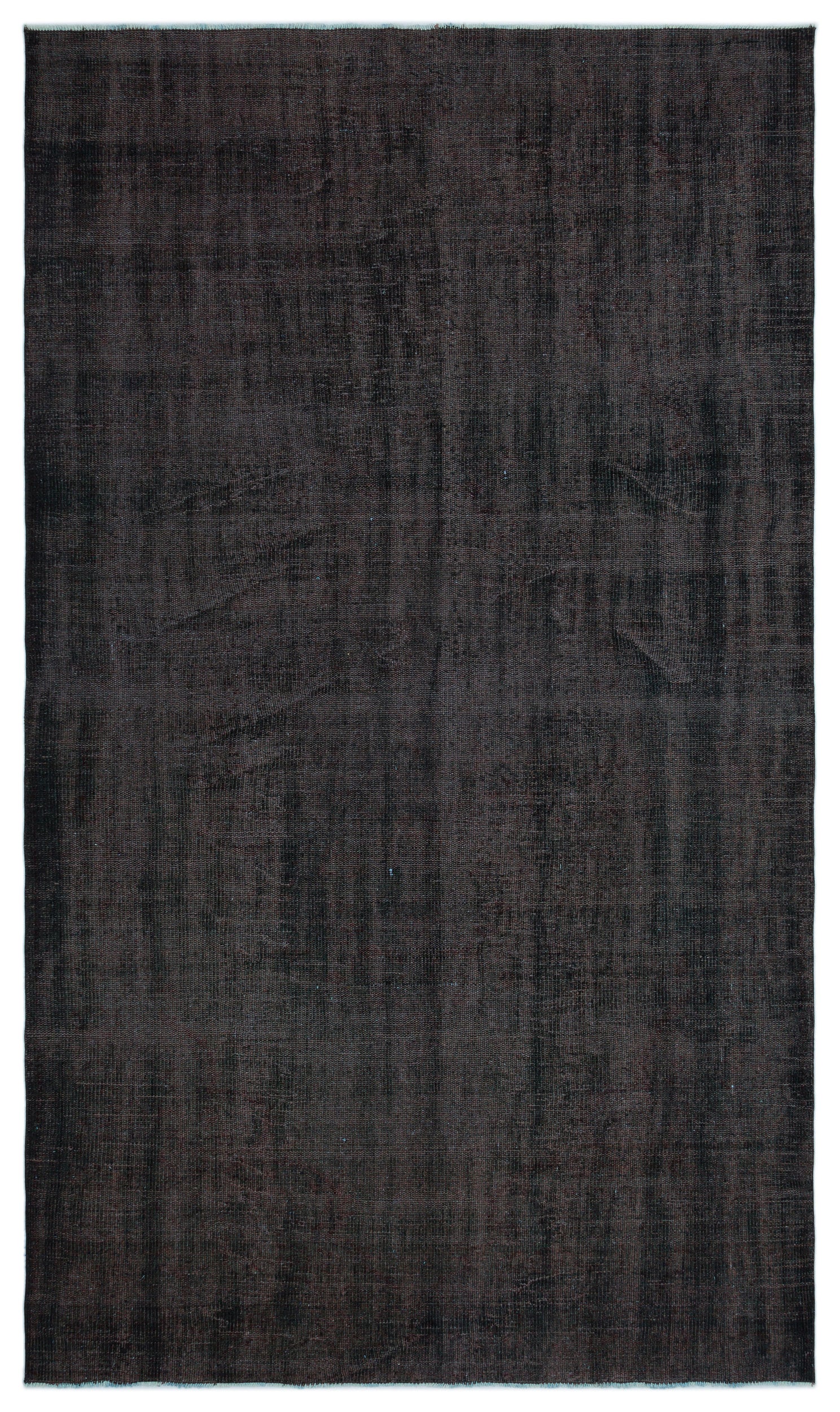 Black Over Dyed Vintage Rug 5'7'' x 9'5'' ft 170 x 286 cm
