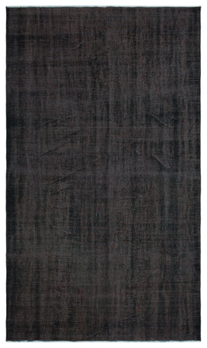 Black Over Dyed Vintage Rug 5'7'' x 9'5'' ft 170 x 286 cm