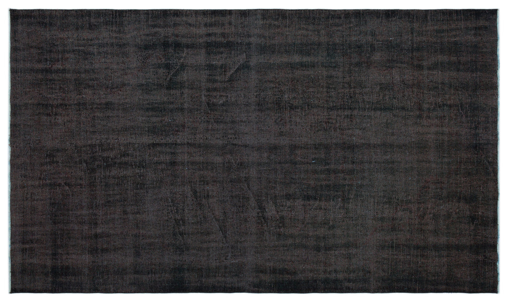 Black Over Dyed Vintage Rug 5'7'' x 9'5'' ft 170 x 286 cm