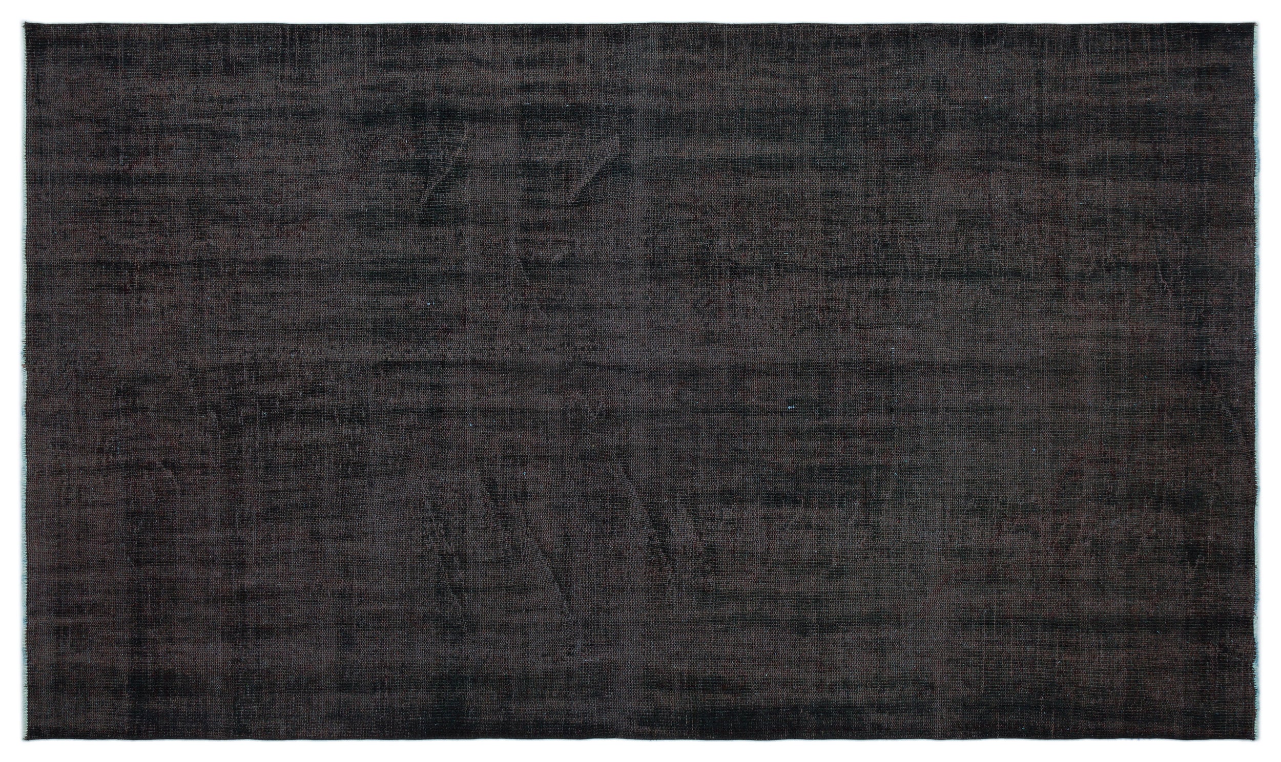 Black Over Dyed Vintage Rug 5'7'' x 9'5'' ft 170 x 286 cm