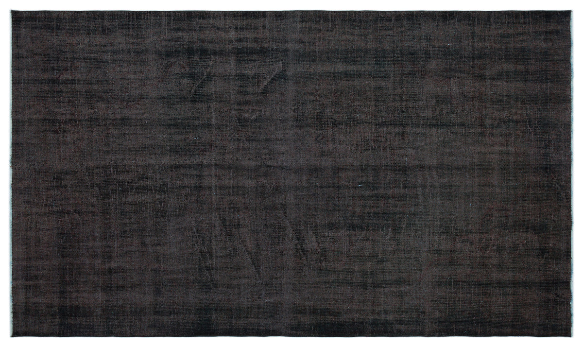 Black Over Dyed Vintage Rug 5&#39;7&#39;&#39; x 9&#39;5&#39;&#39; ft 170 x 286 cm