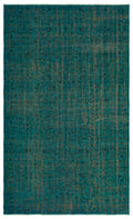 Turquoise  Over Dyed Vintage Rug 5'6'' x 8'11'' ft 167 x 273 cm