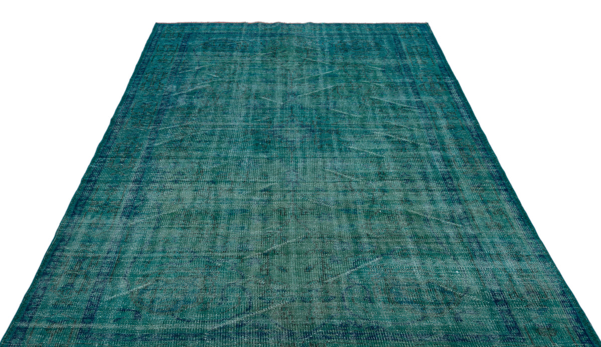 Turquoise  Over Dyed Vintage Rug 6&#39;3&#39;&#39; x 8&#39;6&#39;&#39; ft 190 x 258 cm