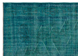 Turquoise  Over Dyed Vintage Rug 6'3'' x 8'6'' ft 190 x 258 cm