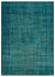 Turquoise  Over Dyed Vintage Rug 6'3'' x 8'6'' ft 190 x 258 cm