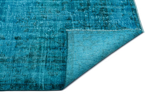 Turquoise  Over Dyed Vintage Rug 6'1'' x 10'3'' ft 186 x 313 cm