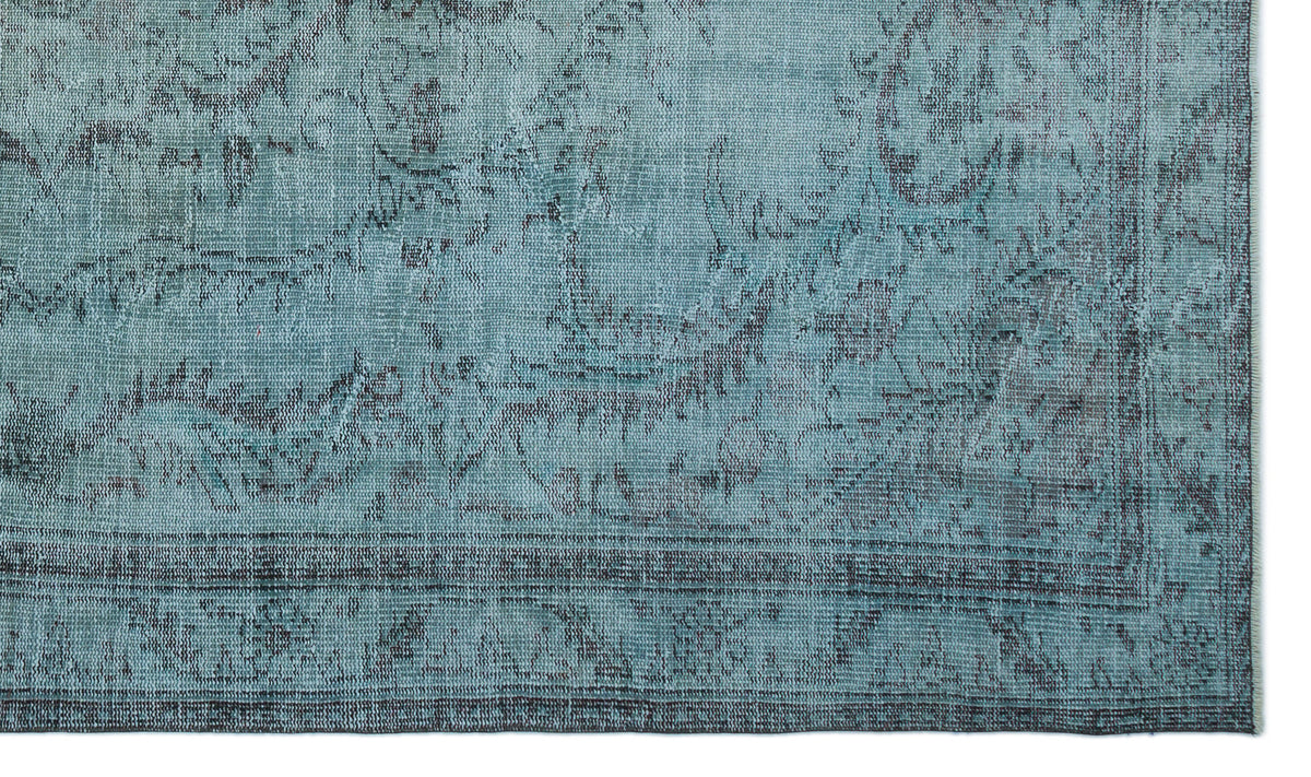Blue Over Dyed Vintage Rug 5&#39;6&#39;&#39; x 9&#39;4&#39;&#39; ft 168 x 285 cm